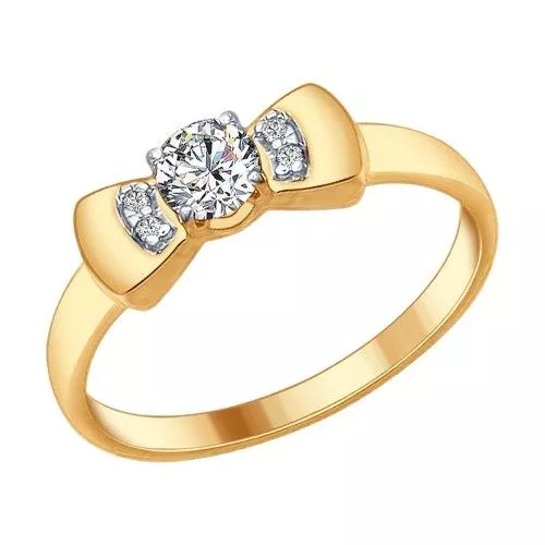 Позолоченное кольцо с бантиком