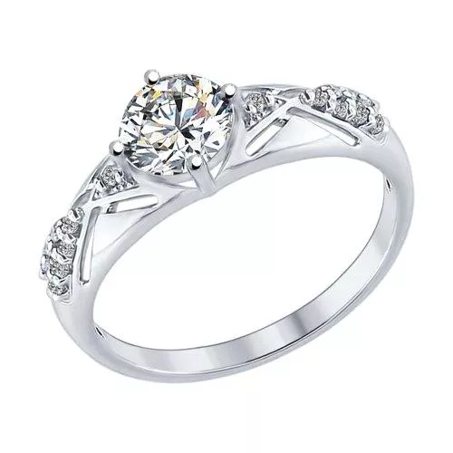 Кольцо из серебра с фианитами