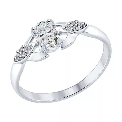 Кольцо из серебра с фианитами