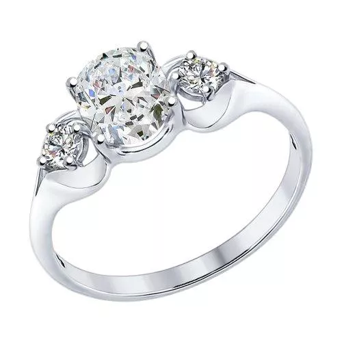 Кольцо из серебра с фианитами