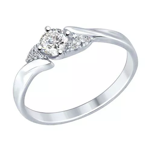 Кольцо из серебра с фианитами