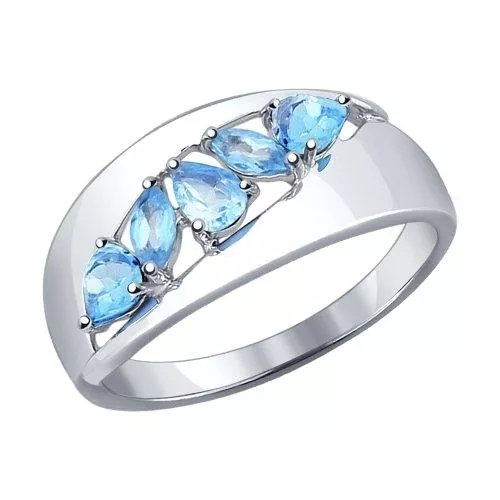 Кольцо из серебра с топазами