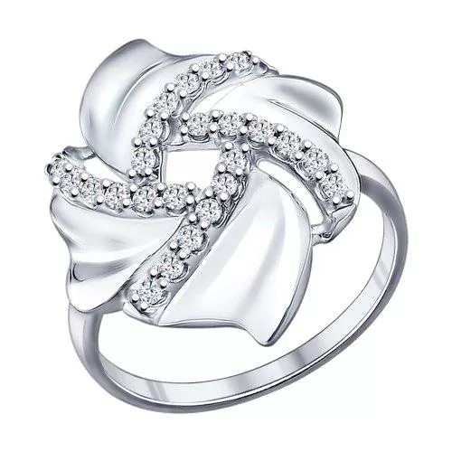 Кольцо из серебра с фианитами