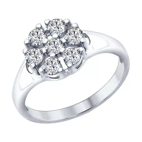 Кольцо из серебра с фианитами