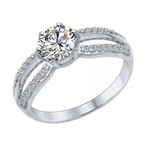 Кольцо из серебра с фианитами