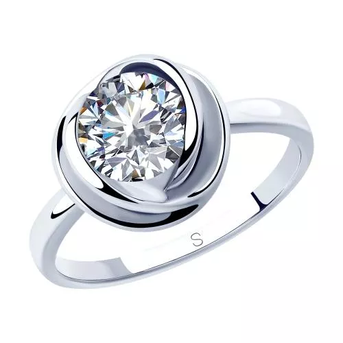 Кольцо из серебра с фианитом