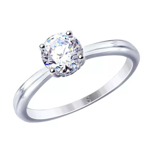 Кольцо из серебра с фианитами