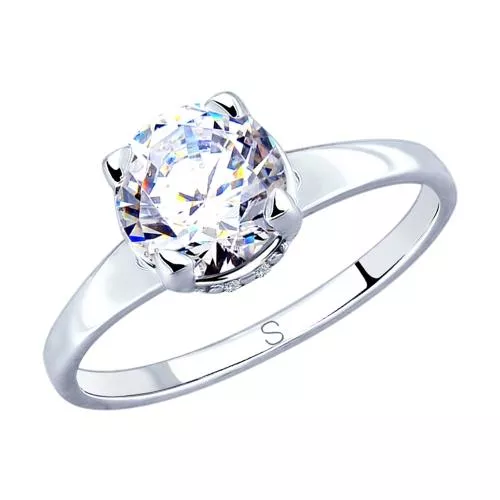 Кольцо из серебра с фианитами