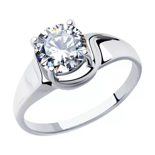 Кольцо из серебра с фианитом