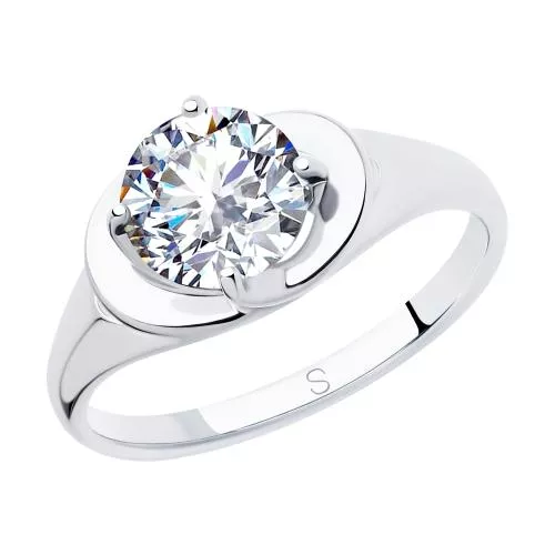 Кольцо из серебра с фианитом