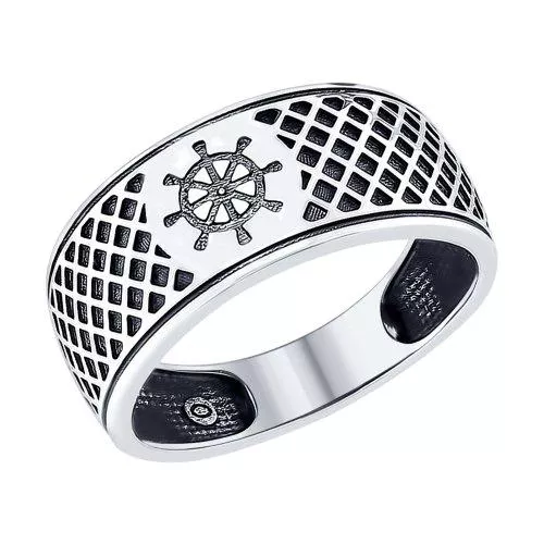 Серебряное кольцо «Штурвал»