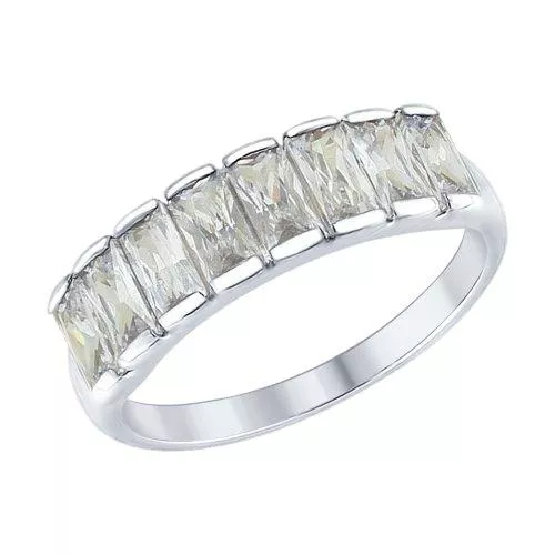 Кольцо из серебра с фианитами