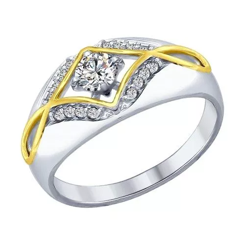 Кольцо из серебра с фианитами