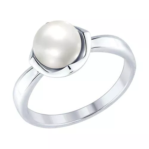 Кольцо из серебра с жемчугом