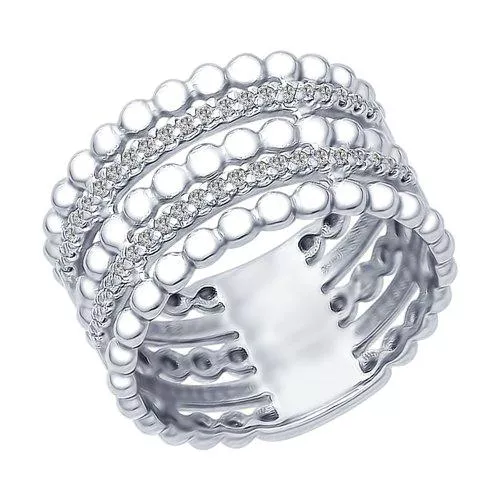 Кольцо из серебра с фианитами