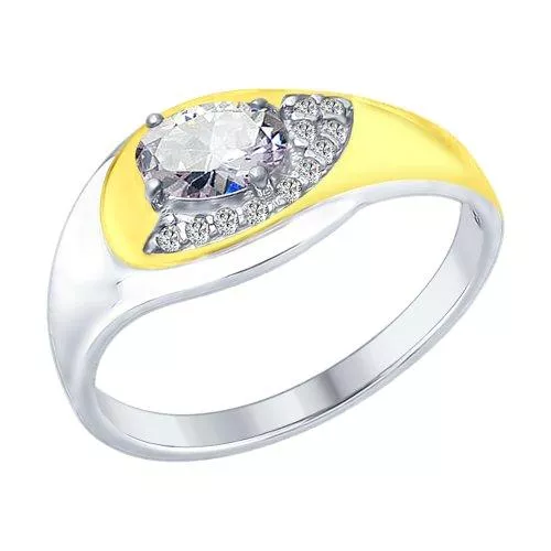 Кольцо из серебра с фианитами