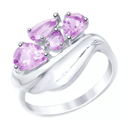 Кольцо из серебра с аметистами