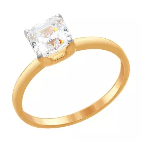 Кольцо из золочёного серебра со Swarovski Zirconia