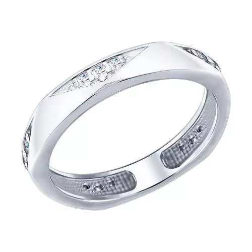 Кольцо из серебра с фианитами