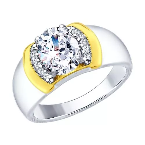 Кольцо из серебра с фианитами