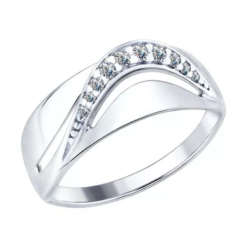 Кольцо из серебра с фианитами