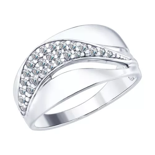 Кольцо из серебра с фианитами