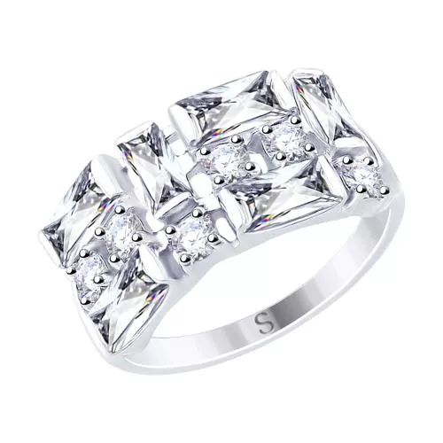 Кольцо из серебра с фианитами