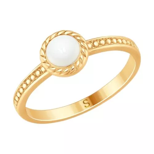 Кольцо из золочёного серебра с эмалью