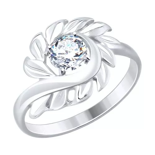 Кольцо из серебра с фианитом