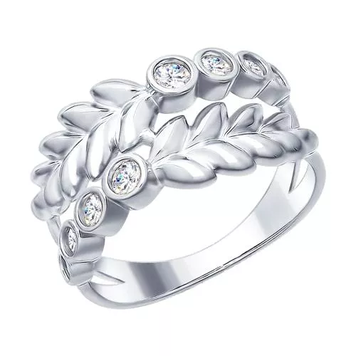 Кольцо из серебра с фианитами