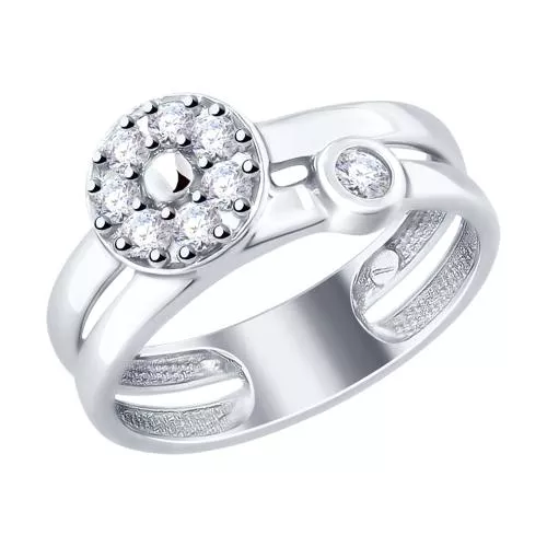 Кольцо из серебра с фианитами