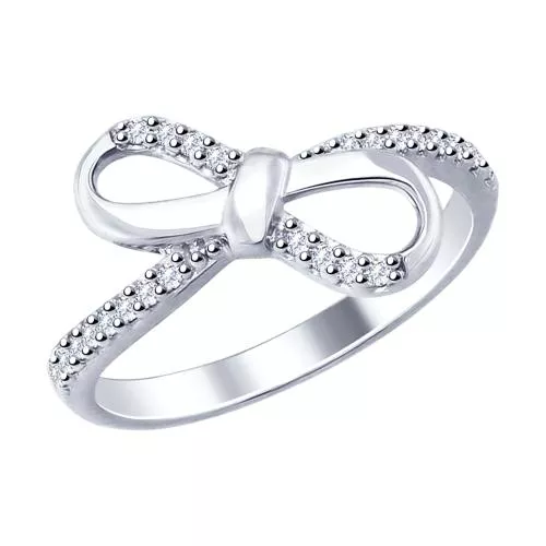 Кольцо из серебра с фианитами