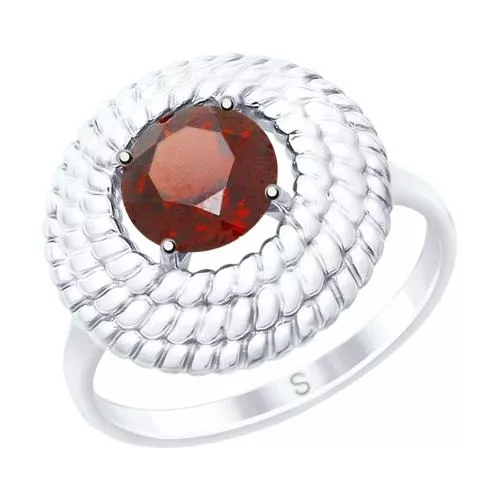 Кольцо из серебра с гранатом