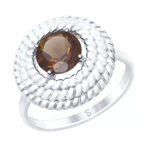 Кольцо из серебра с раухтопазом