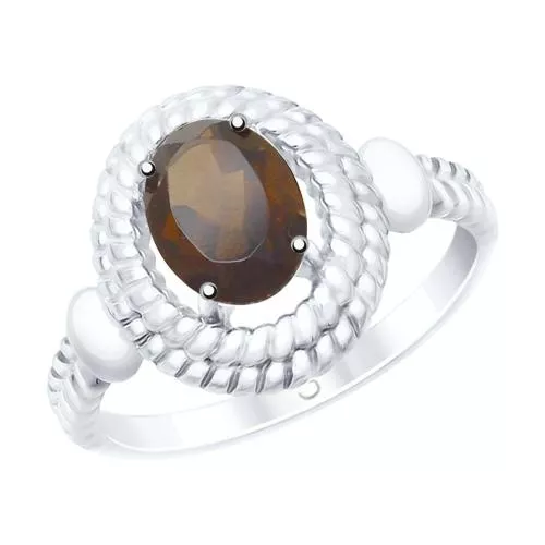 Кольцо из серебра с раухтопазом