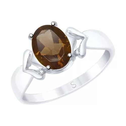 Кольцо из серебра с раухтопазом