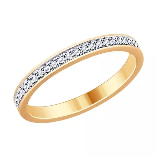 Кольцо из золочёного серебра с фианитами