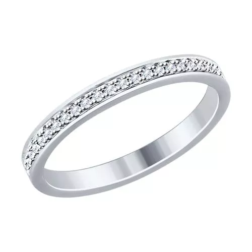 Кольцо из серебра с фианитами