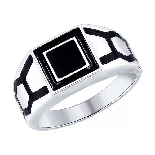 Кольцо из серебра с эмалью