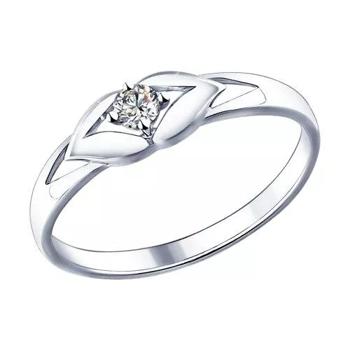 Кольцо из серебра с фианитом