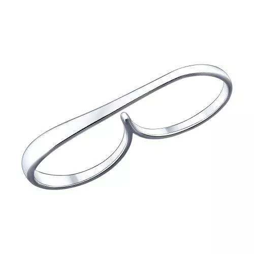 Кольцо на два пальца из серебра