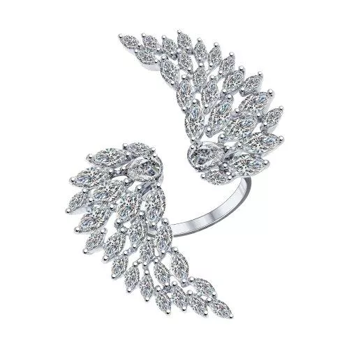 Кольцо из серебра с фианитами