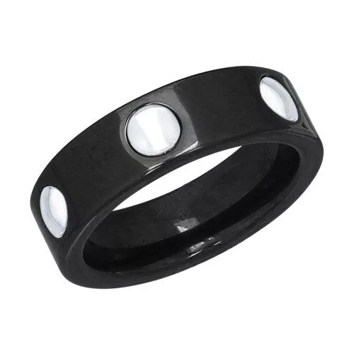 Кольцо из серебра с керамической вставкой