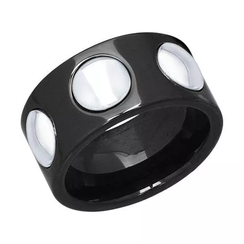 Кольцо из серебра с керамической вставкой