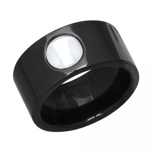 Кольцо из серебра с керамической вставкой