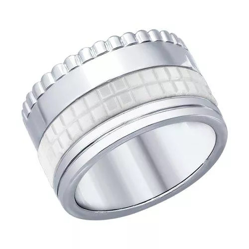 Кольцо из серебра с керамической вставкой