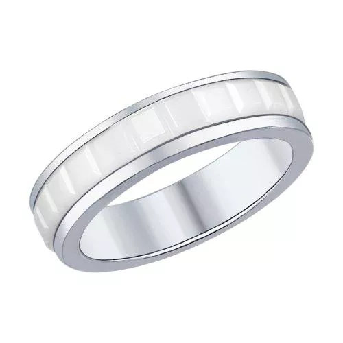 Кольцо из серебра с керамической вставкой