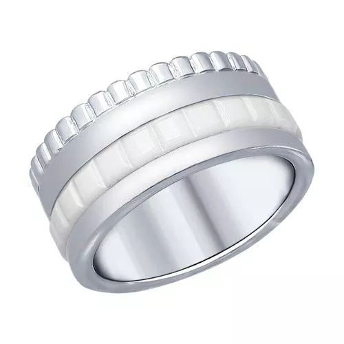 Кольцо из серебра с керамической вставкой