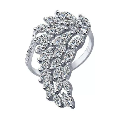 Кольцо из серебра с фианитами