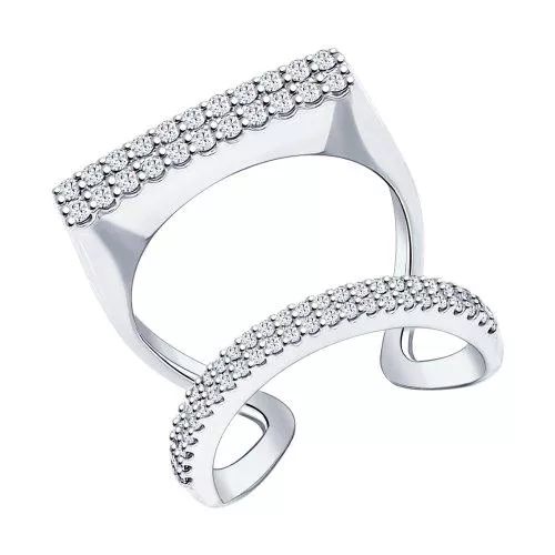 Кольцо из серебра с фианитами